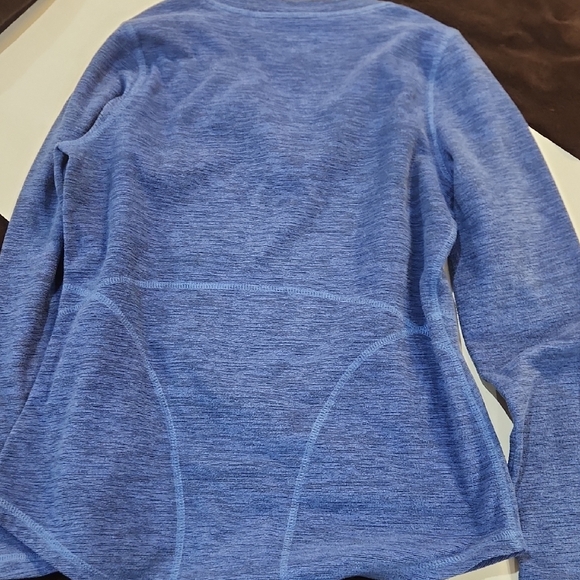 Tek Gear Women's Heathered Blue V-Neck Sweater - Picture 3 of 3